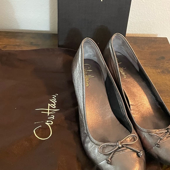 Cole Haan Women's Nike Air Tali Lace Wedge Dark Silver Mtl D34121 Wedges - Picture 2 of 8